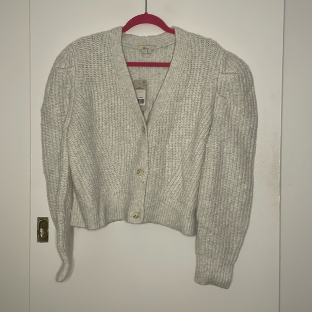 Boden light grey cardigan sweater